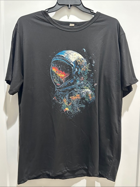 Other - Black Graphic Astronaut Tee - Men's Casual Shirt